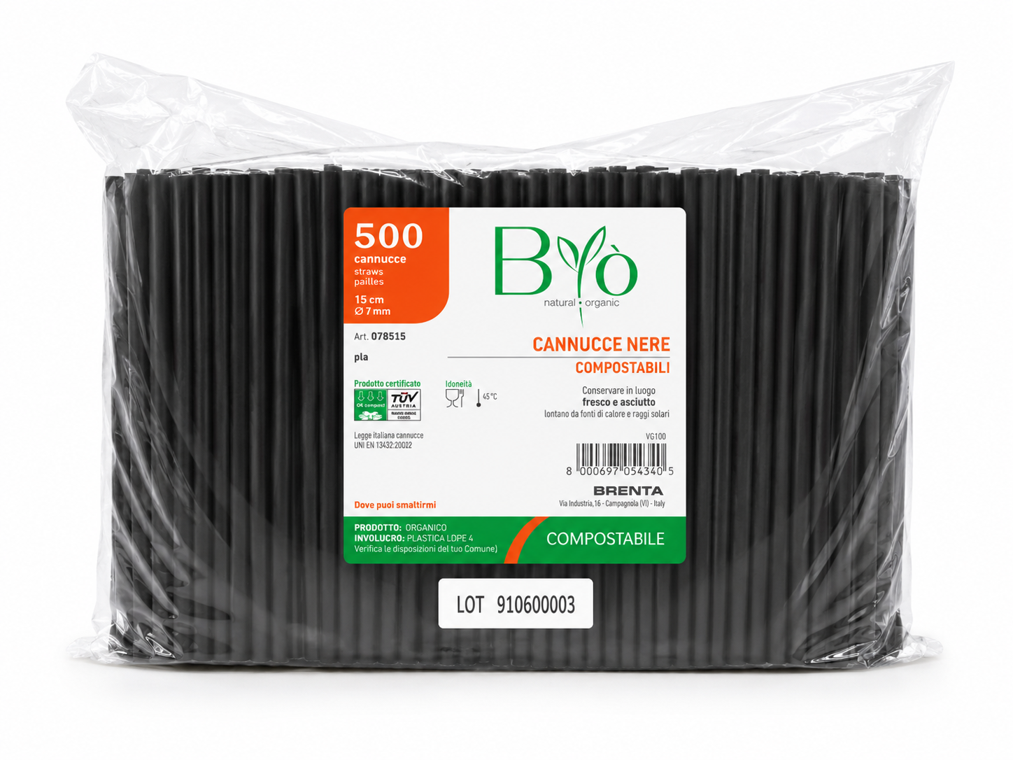 CANNUCCE BIO/ECO NERE dm7 150mm - 500 PZ
