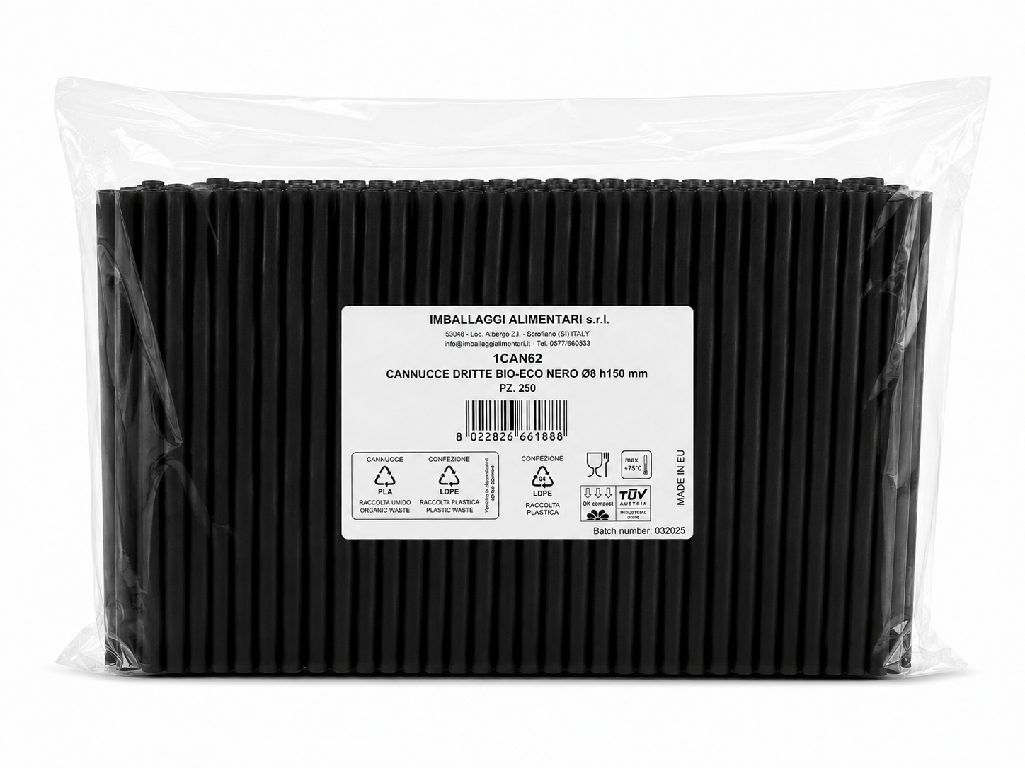 CANNUCCE BIO/ECO NERE dm8 150mm - 250 PZ