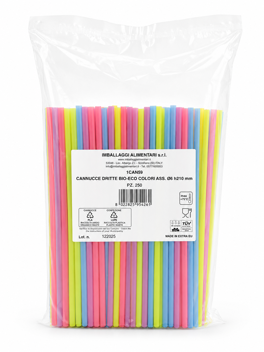 CANNUCCE BIO/ECO COLORATE dm6 210mm - 250 PZ
