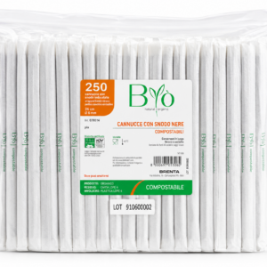 CANNUCCE BIO/ECO INCARTATE SNODABILI NERE dm5 240mm - 250 PZ